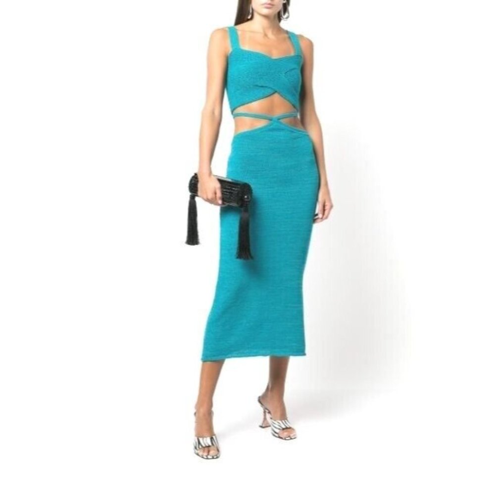 Cult Gaia Teal Midi Skirt Set